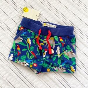 NWT Baby Boden Soft Drawstring Shorts In Rainforest Blue size 3-6 months